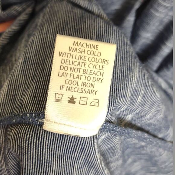 Max Studio Tshirt Maxi Dress Navy White VNeck Spaghetti Straps Sz S - Picture 10 of 10